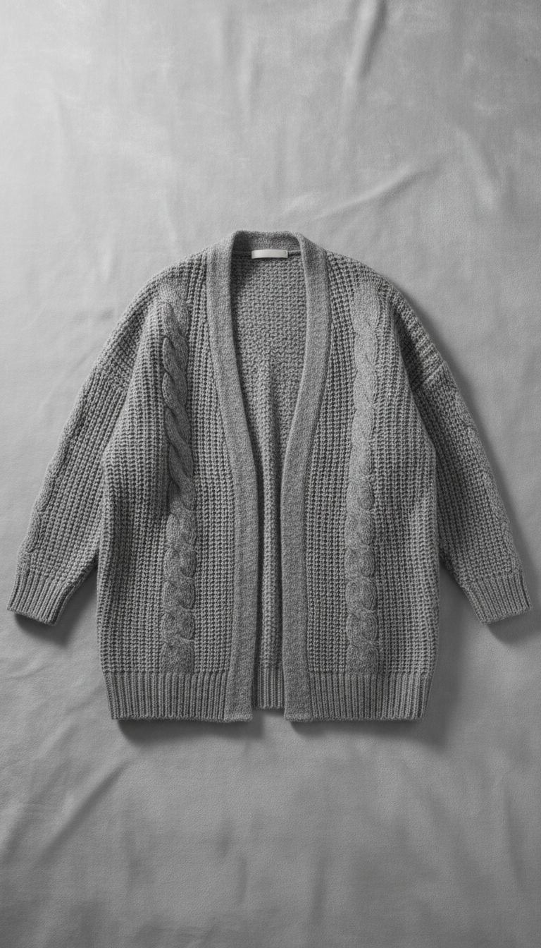 Soft Knit Cardigan in grey